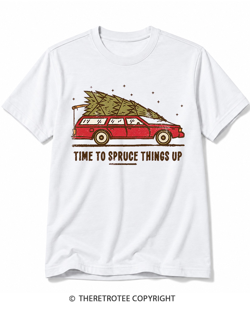 TheRetroTee Time To Spruce Things Up 1980s Cotton T-Shirt