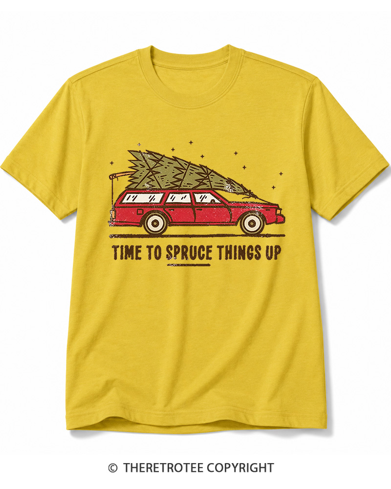 TheRetroTee Time To Spruce Things Up 1980s Cotton T-Shirt