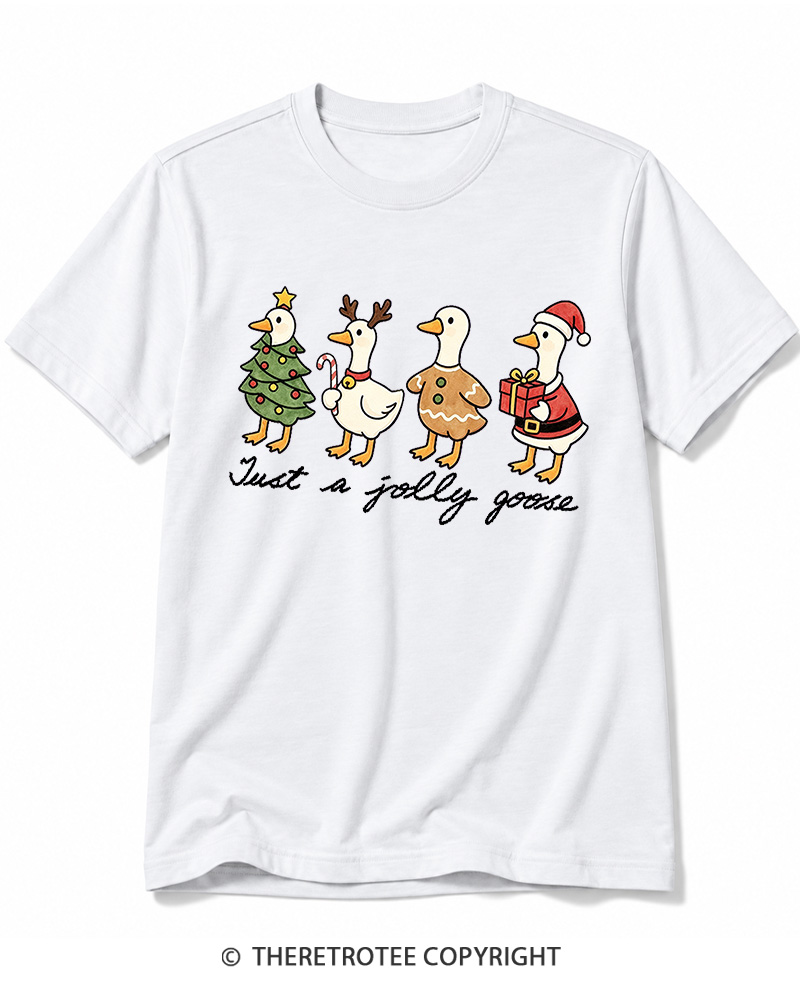 TheRetroTee Just a jolly goose 2000s Cotton T-Shirt