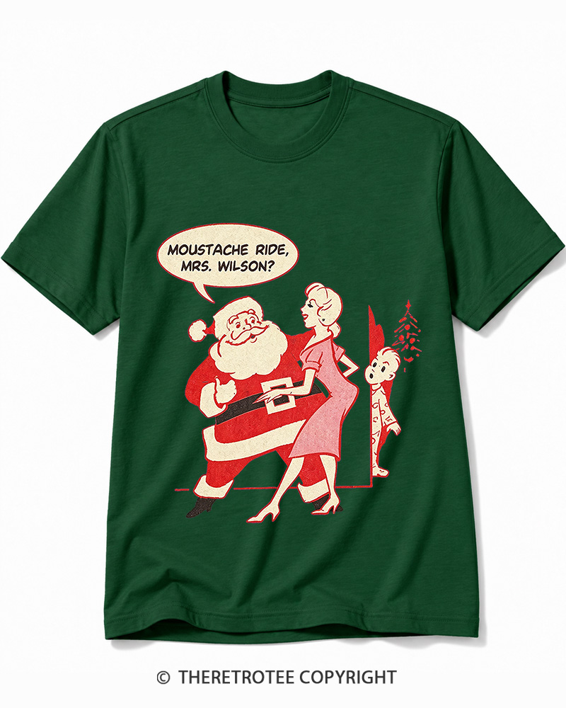TheRetroTee Moustache Ride, Mrs. Wilson 1950s Cotton T-Shirt