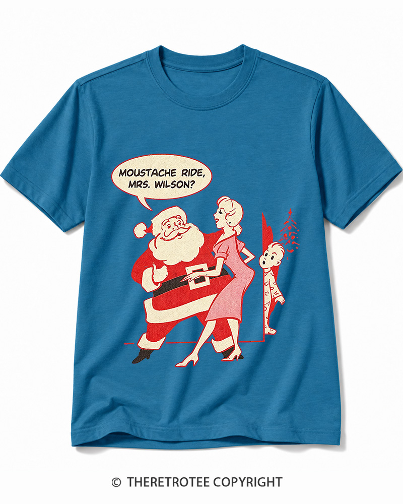 TheRetroTee Moustache Ride, Mrs. Wilson 1950s Cotton T-Shirt