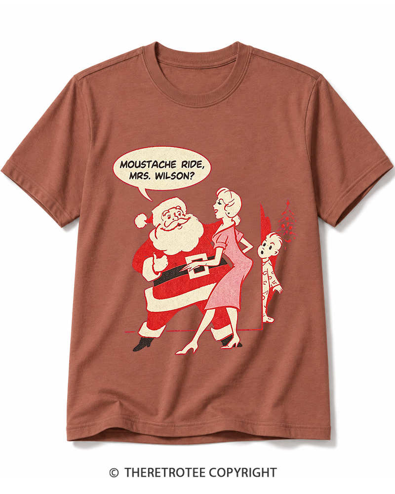 TheRetroTee Moustache Ride, Mrs. Wilson 1950s Cotton T-Shirt