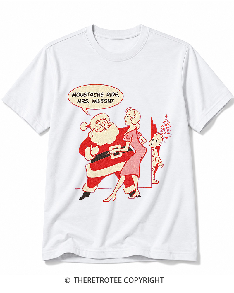 TheRetroTee Moustache Ride, Mrs. Wilson 1950s Cotton T-Shirt