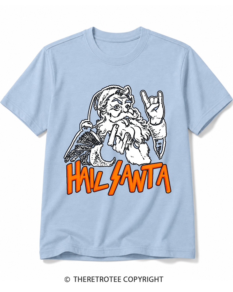 TheRetroTee Hail Santa 1980s Cotton T-Shirt