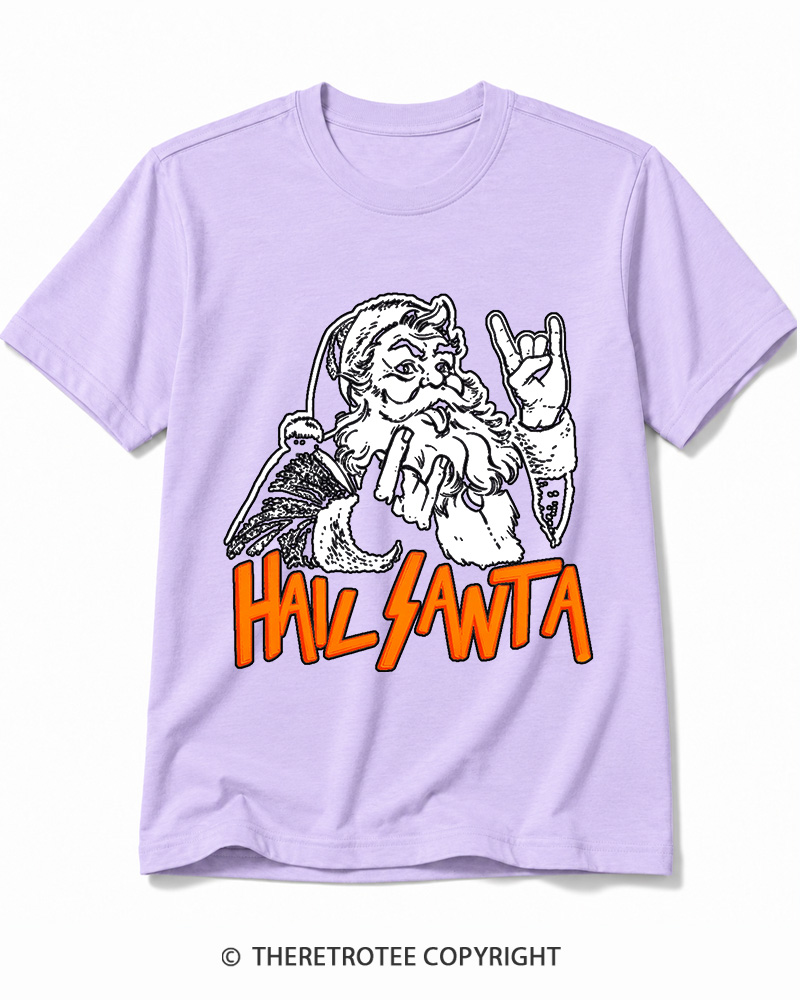 TheRetroTee Hail Santa 1980s Cotton T-Shirt
