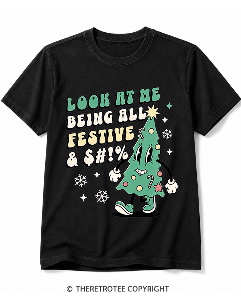 TheRetroTee Look At Me Being All Festive 1970s Cotton T-Shirt