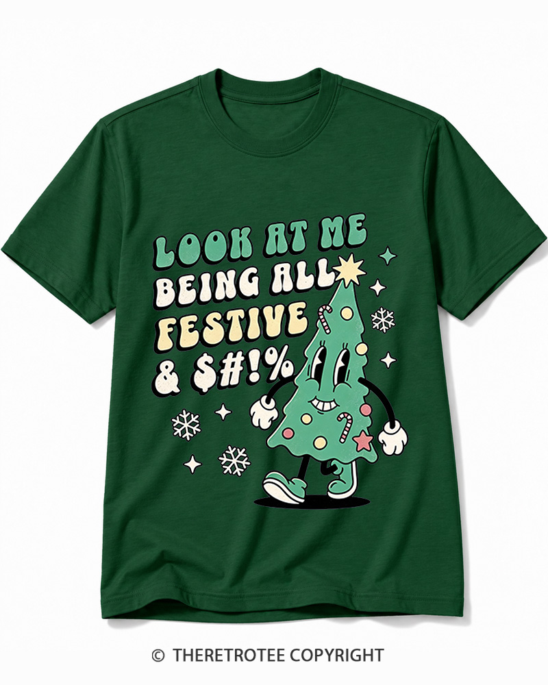 TheRetroTee Look At Me Being All Festive 1970s Cotton T-Shirt