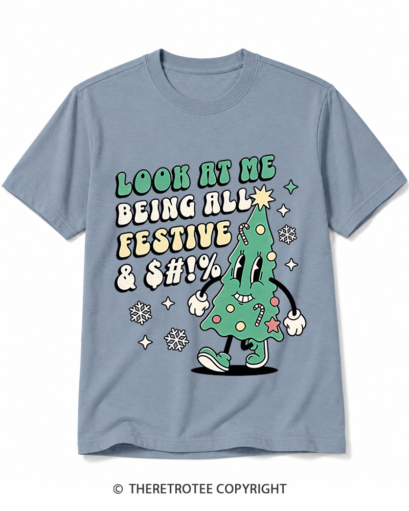 TheRetroTee Look At Me Being All Festive 1970s Cotton T-Shirt