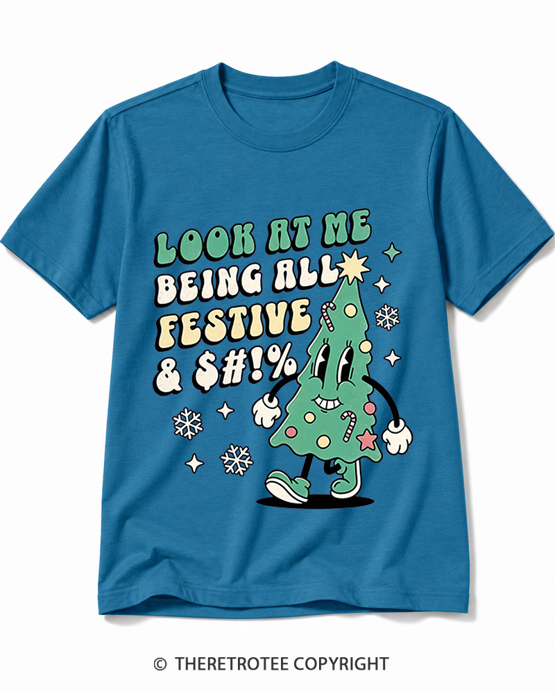 TheRetroTee Look At Me Being All Festive 1970s Cotton T-Shirt