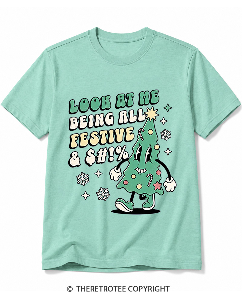 TheRetroTee Look At Me Being All Festive 1970s Cotton T-Shirt