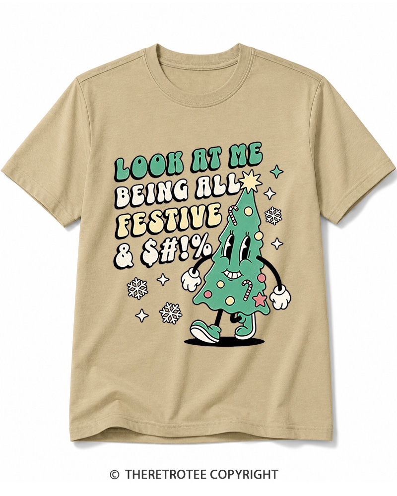 TheRetroTee Look At Me Being All Festive 1970s Cotton T-Shirt