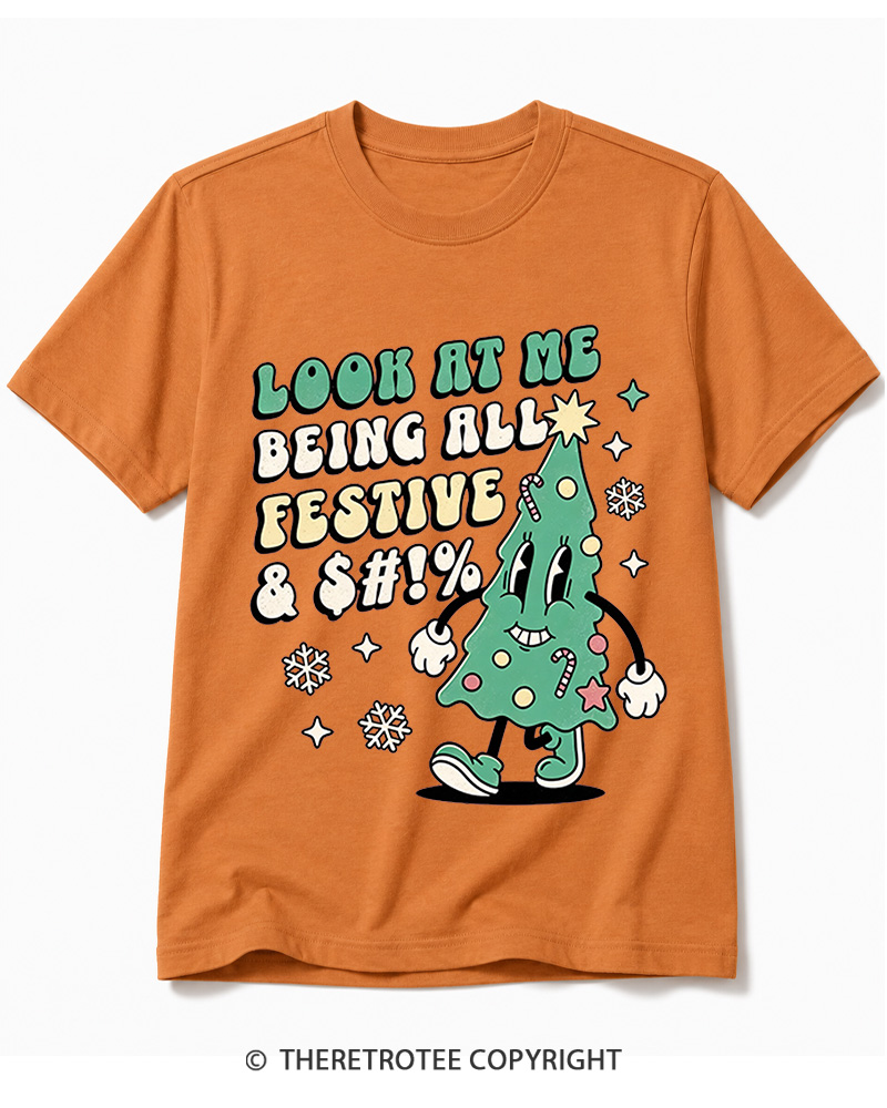 TheRetroTee Look At Me Being All Festive 1970s Cotton T-Shirt