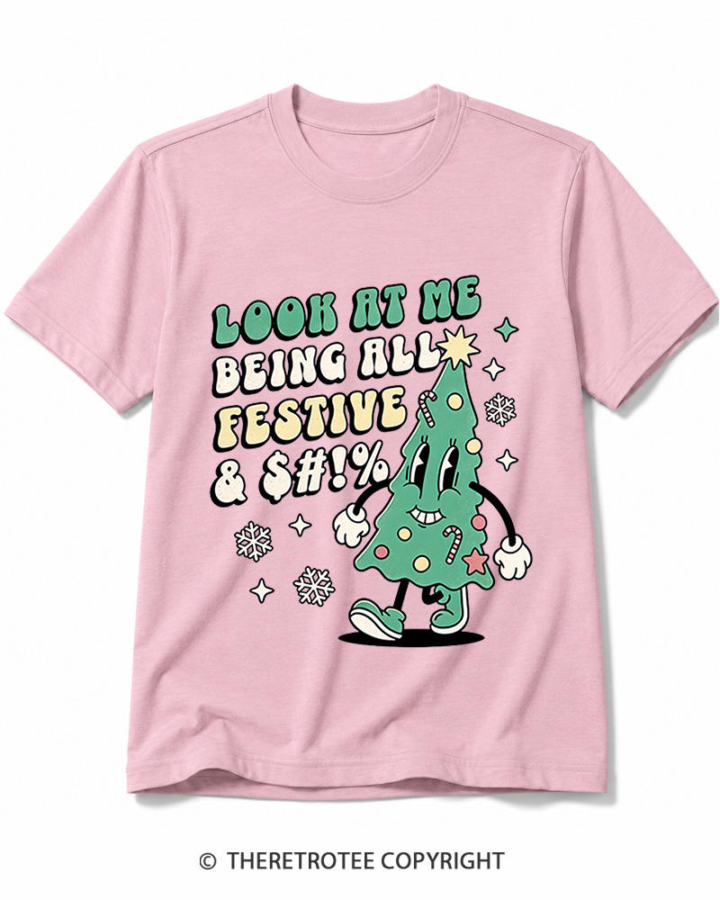 TheRetroTee Look At Me Being All Festive 1970s Cotton T-Shirt