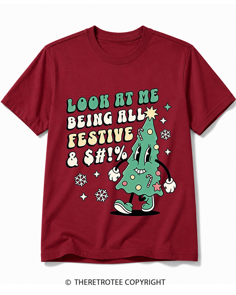 TheRetroTee Look At Me Being All Festive 1970s Cotton T-Shirt