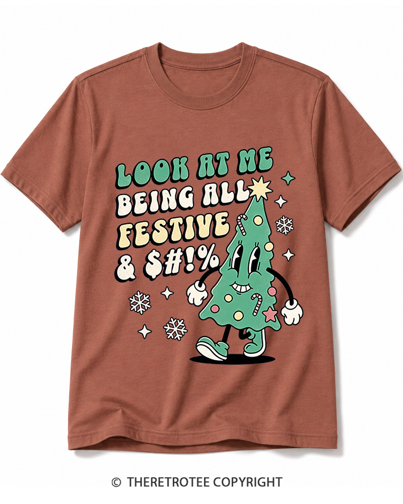 TheRetroTee Look At Me Being All Festive 1970s Cotton T-Shirt