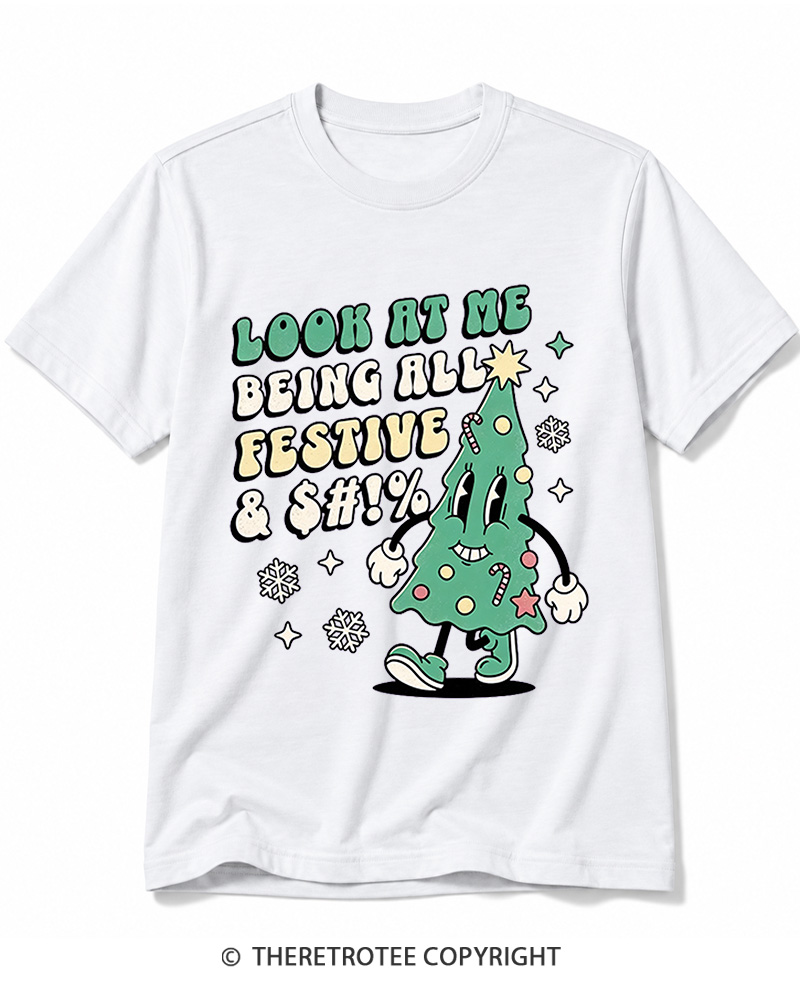 TheRetroTee Look At Me Being All Festive 1970s Cotton T-Shirt