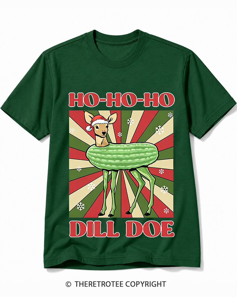 TheRetroTee Ho-Ho-Ho Dill Doe 1970s Cotton T-Shirt