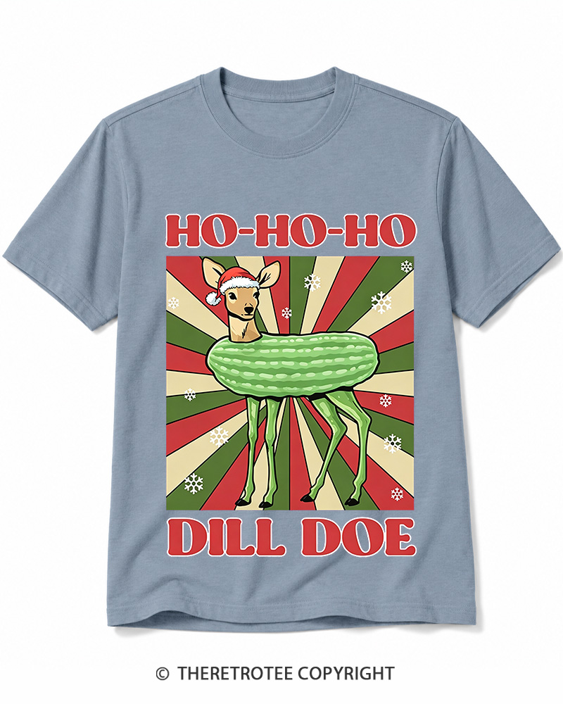 TheRetroTee Ho-Ho-Ho Dill Doe 1970s Cotton T-Shirt