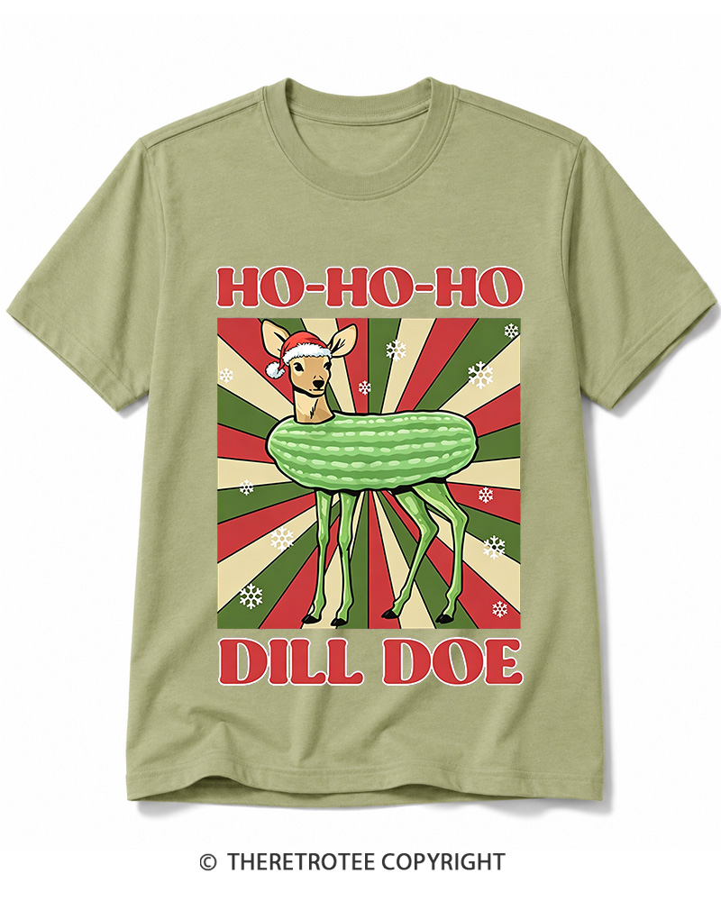 TheRetroTee Ho-Ho-Ho Dill Doe 1970s Cotton T-Shirt