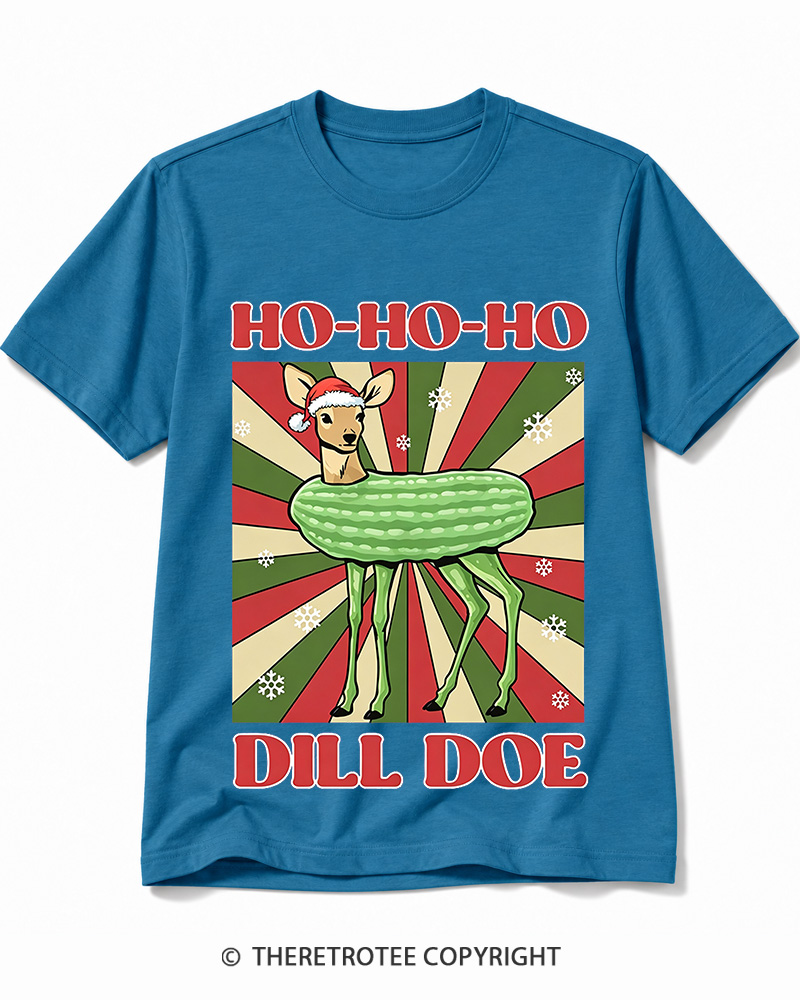 TheRetroTee Ho-Ho-Ho Dill Doe 1970s Cotton T-Shirt