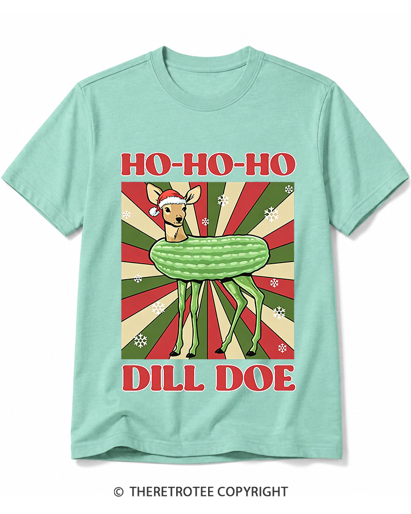 TheRetroTee Ho-Ho-Ho Dill Doe 1970s Cotton T-Shirt