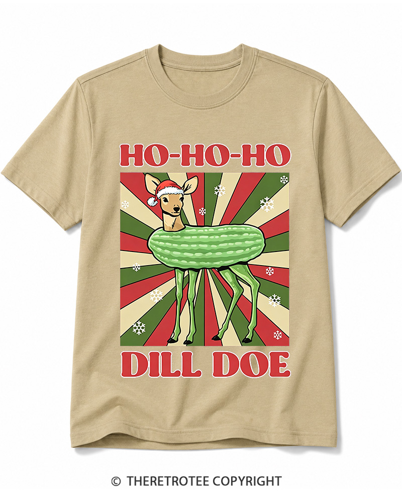 TheRetroTee Ho-Ho-Ho Dill Doe 1970s Cotton T-Shirt