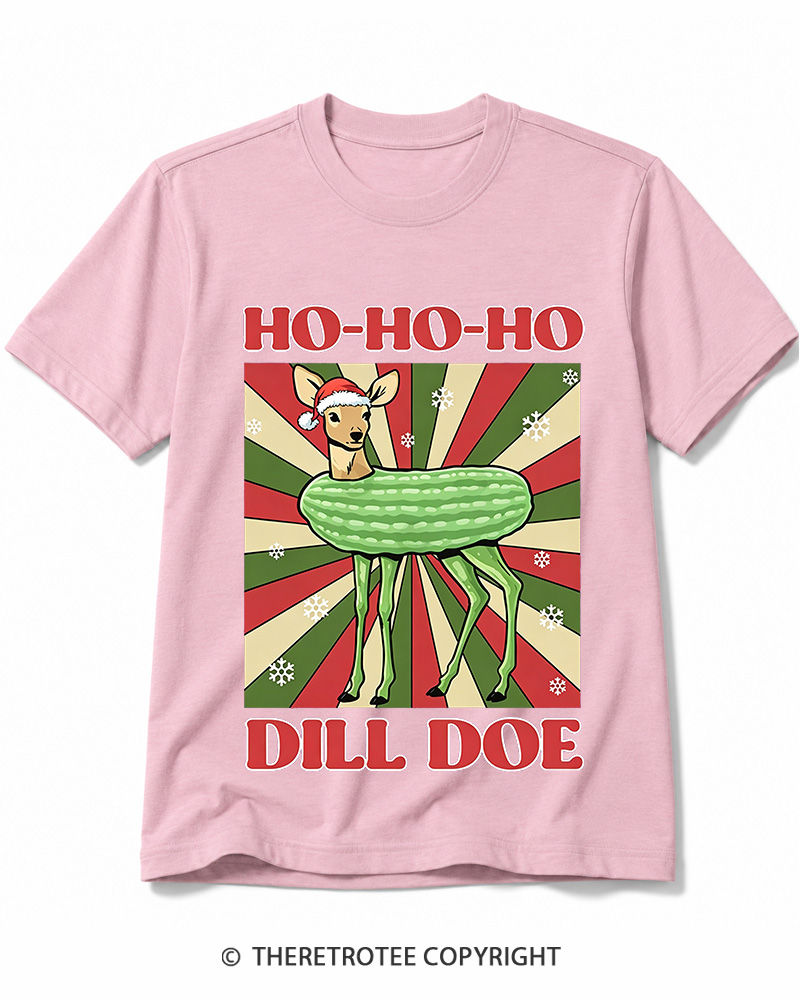 TheRetroTee Ho-Ho-Ho Dill Doe 1970s Cotton T-Shirt