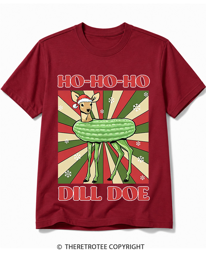 TheRetroTee Ho-Ho-Ho Dill Doe 1970s Cotton T-Shirt