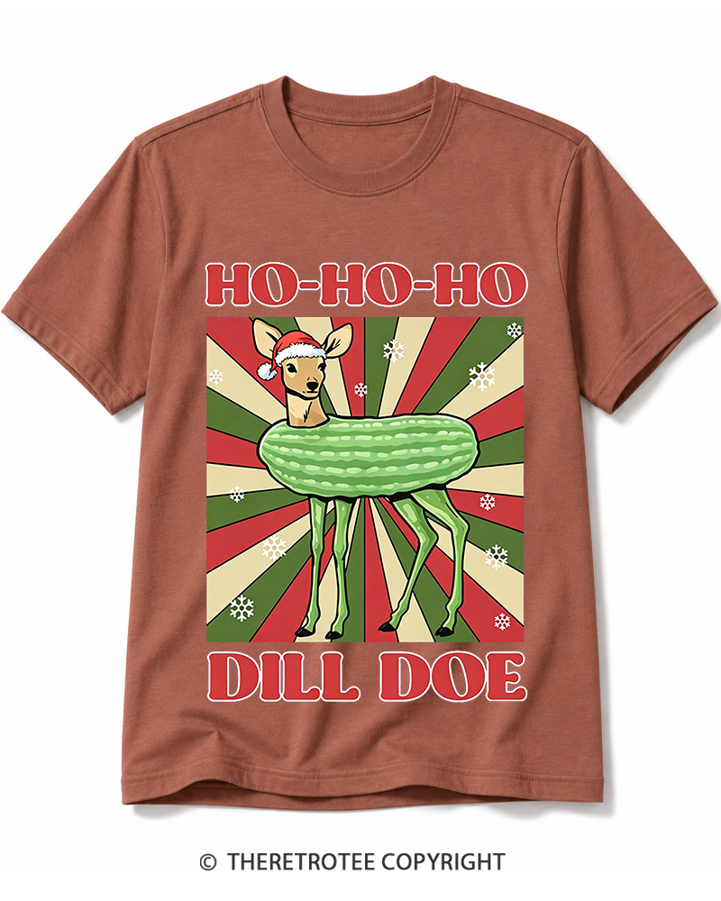 TheRetroTee Ho-Ho-Ho Dill Doe 1970s Cotton T-Shirt
