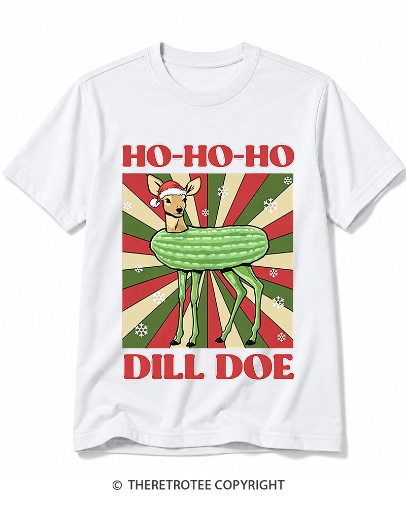 TheRetroTee Ho-Ho-Ho Dill Doe 1970s Cotton T-Shirt