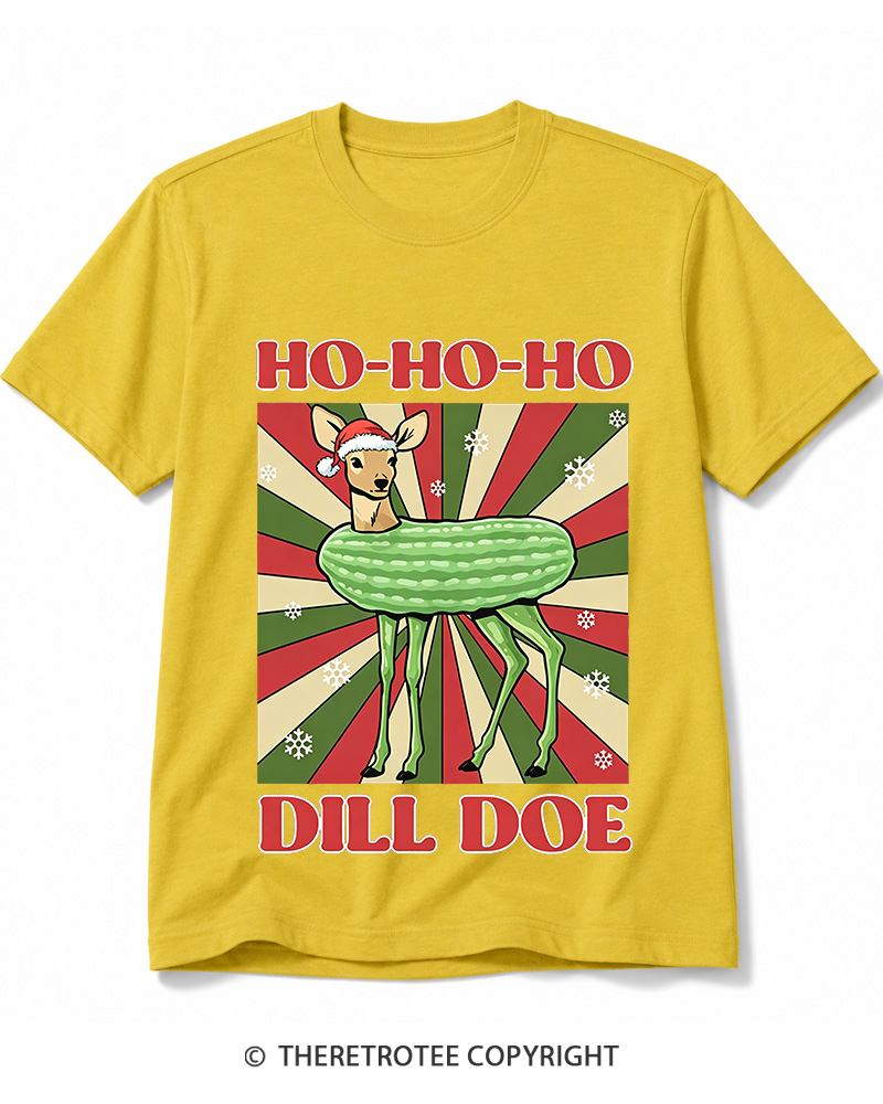 TheRetroTee Ho-Ho-Ho Dill Doe 1970s Cotton T-Shirt