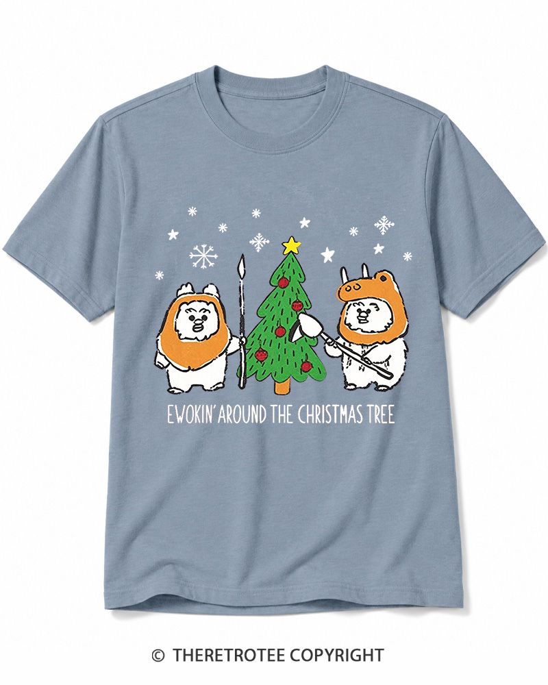 TheRetroTee Ewokin’ Around The Christmas Tree 1980s Cotton T-Shirt