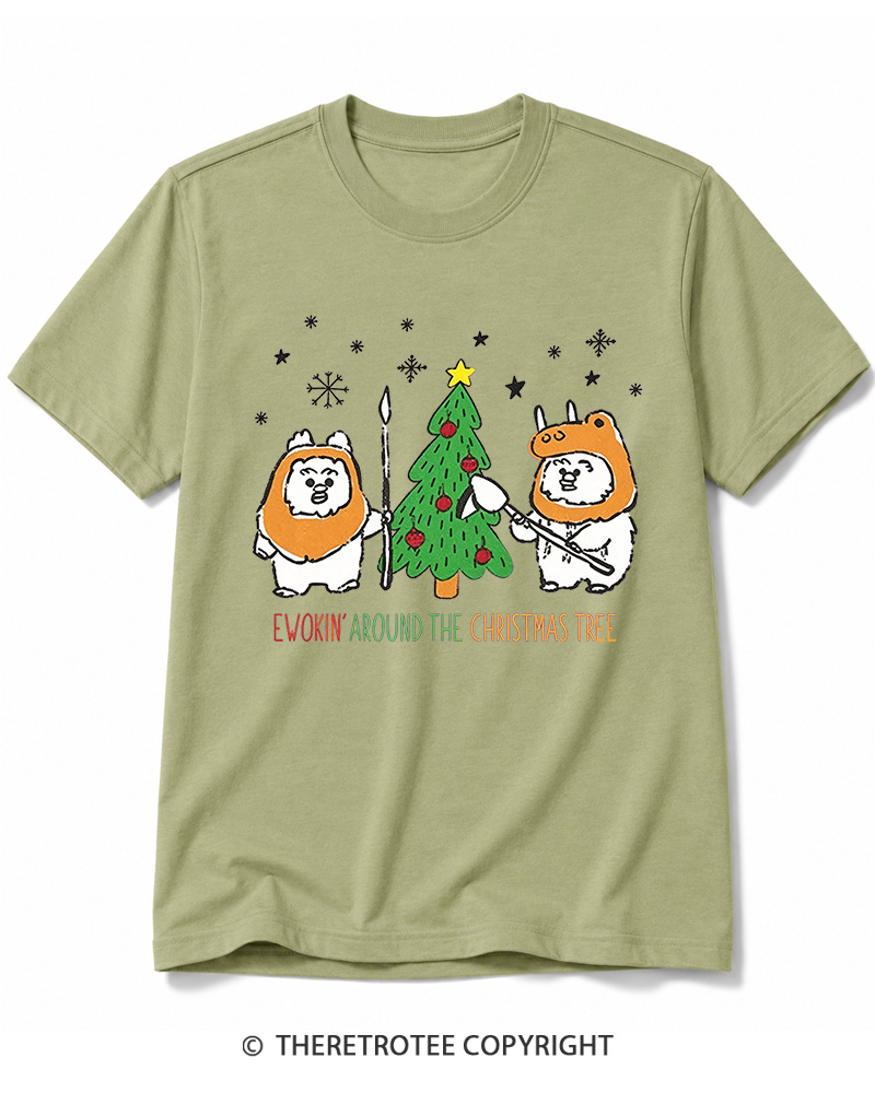 TheRetroTee Ewokin’ Around The Christmas Tree 1980s Cotton T-Shirt