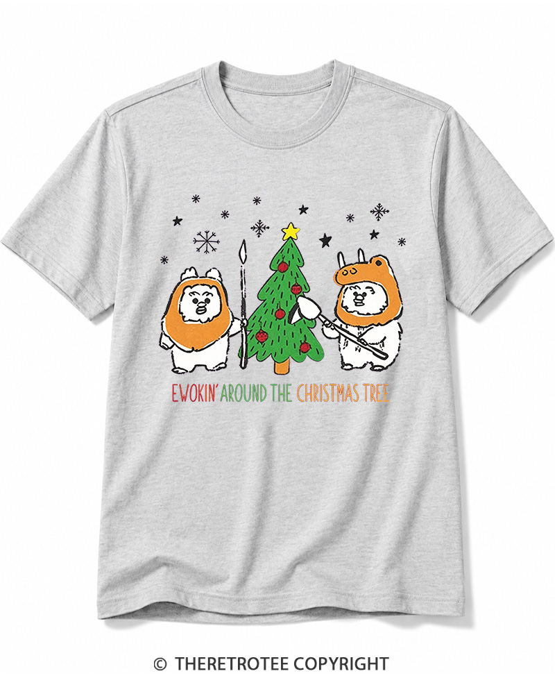 TheRetroTee Ewokin’ Around The Christmas Tree 1980s Cotton T-Shirt