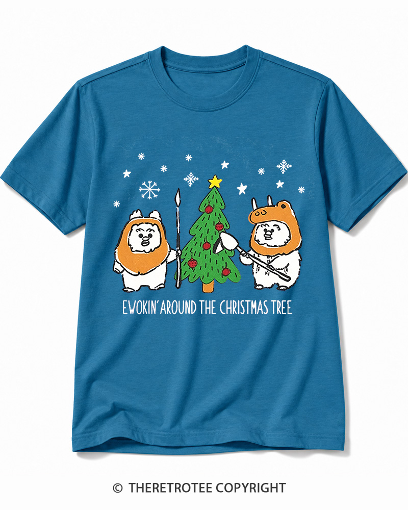 TheRetroTee Ewokin’ Around The Christmas Tree 1980s Cotton T-Shirt
