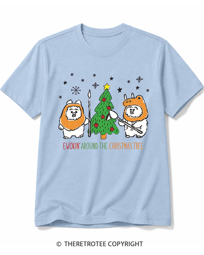 TheRetroTee Ewokin’ Around The Christmas Tree 1980s Cotton T-Shirt