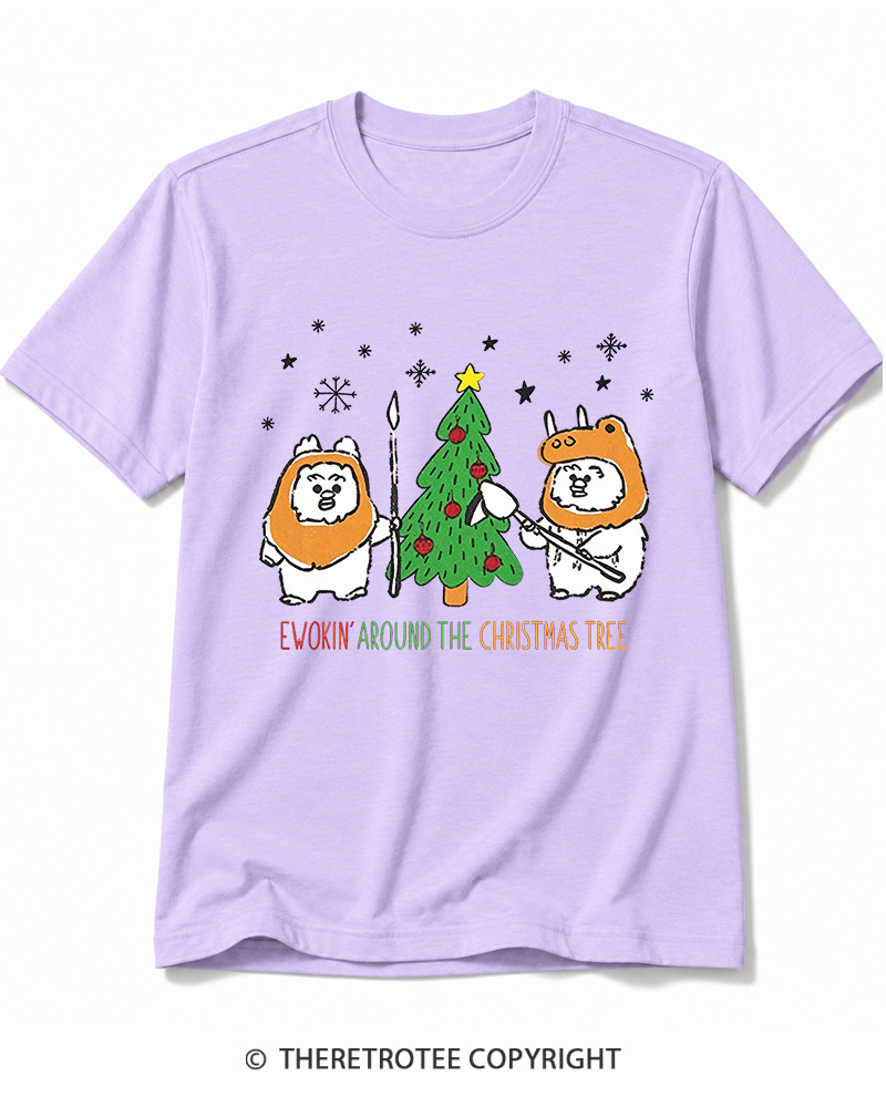 TheRetroTee Ewokin’ Around The Christmas Tree 1980s Cotton T-Shirt