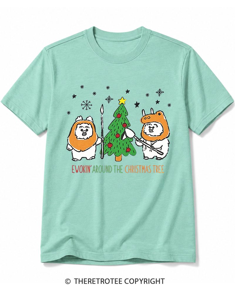 TheRetroTee Ewokin’ Around The Christmas Tree 1980s Cotton T-Shirt