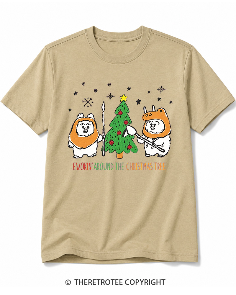 TheRetroTee Ewokin’ Around The Christmas Tree 1980s Cotton T-Shirt