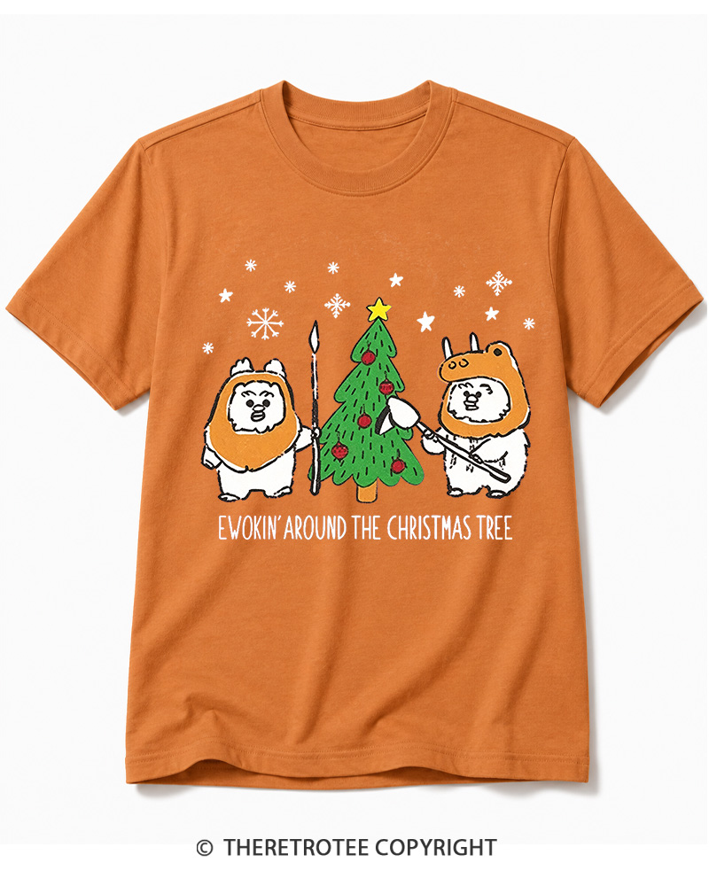 TheRetroTee Ewokin’ Around The Christmas Tree 1980s Cotton T-Shirt