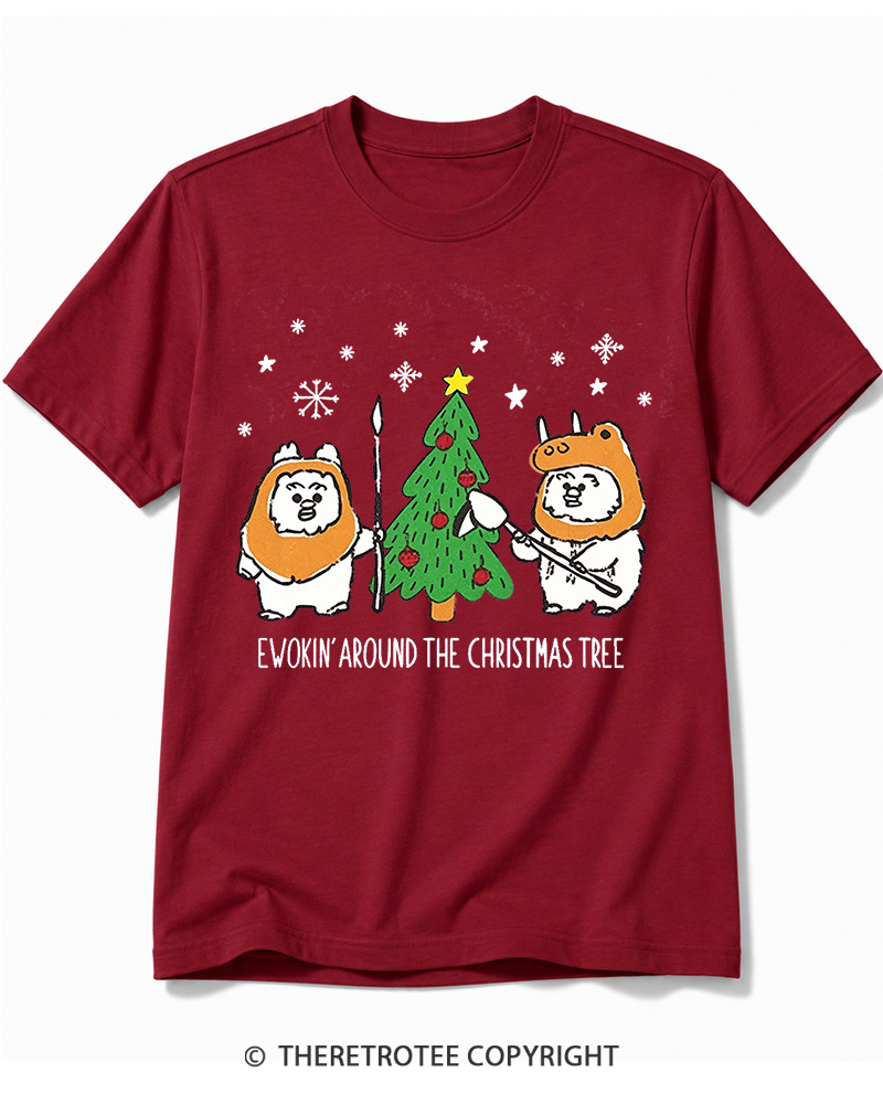 TheRetroTee Ewokin’ Around The Christmas Tree 1980s Cotton T-Shirt