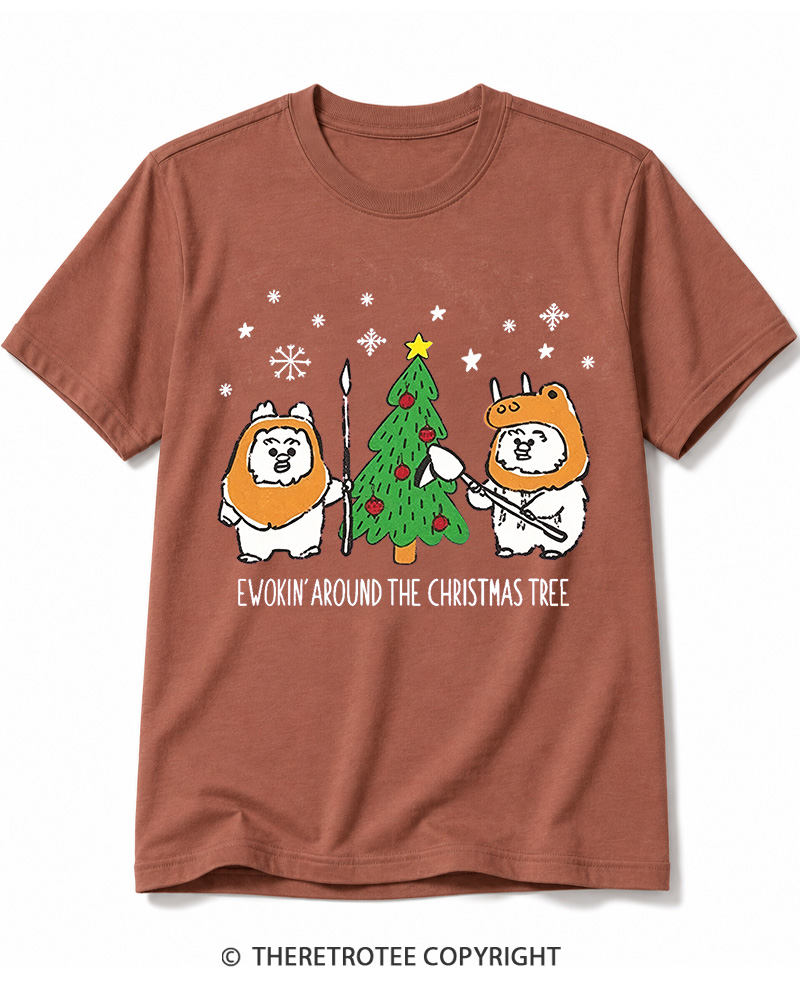 TheRetroTee Ewokin’ Around The Christmas Tree 1980s Cotton T-Shirt