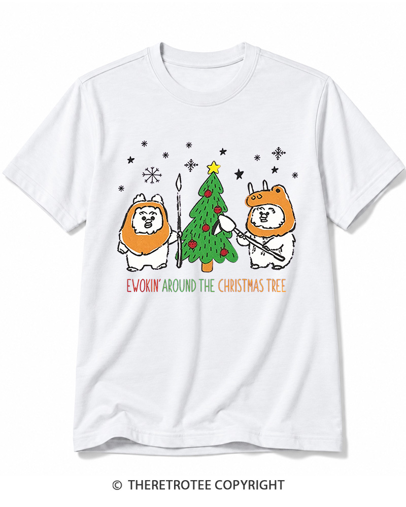 TheRetroTee Ewokin’ Around The Christmas Tree 1980s Cotton T-Shirt