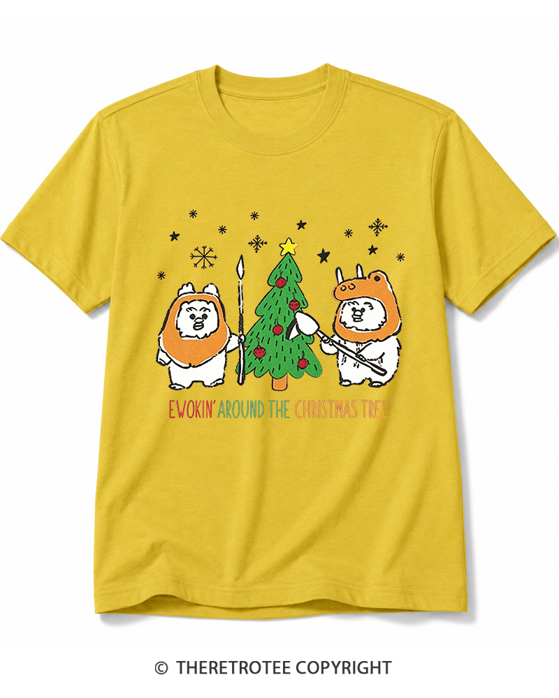 TheRetroTee Ewokin’ Around The Christmas Tree 1980s Cotton T-Shirt