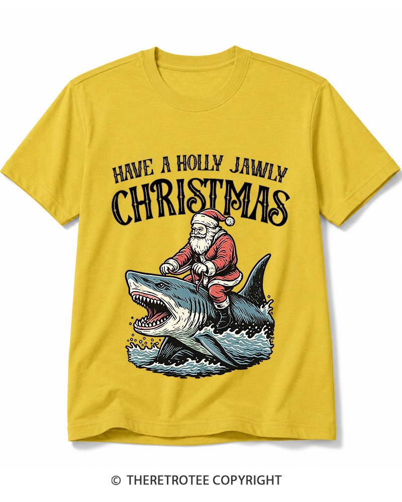 TheRetroTee Have A Holly Jawly Christmas 1960s Cotton T-Shirt