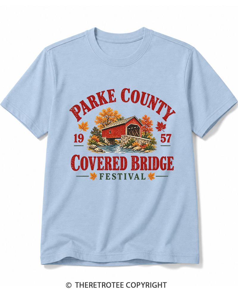 TheRetroTee 1957 Parke County Covered Bridge Festival Cotton T-Shirt