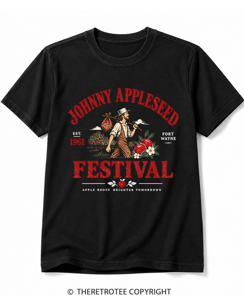 TheRetroTee 1961 Johnny Appleseed Festival Cotton T-Shirt