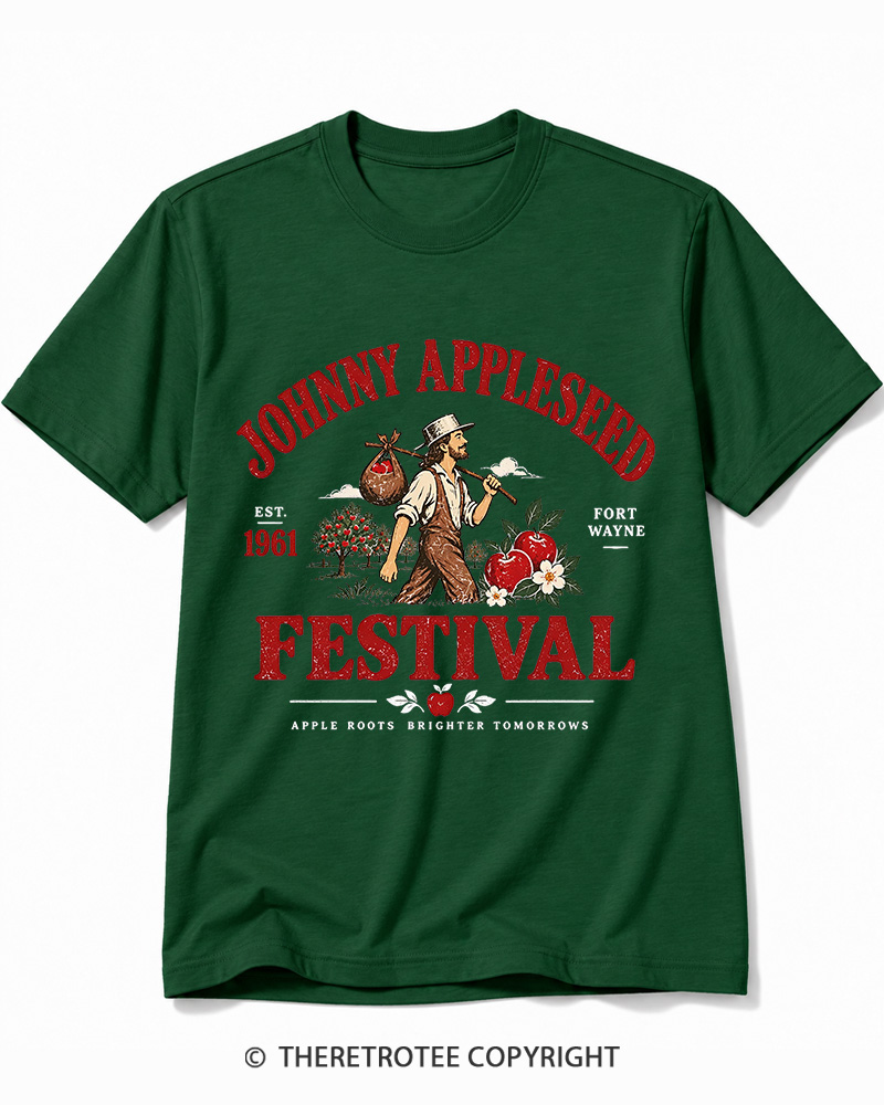 TheRetroTee 1961 Johnny Appleseed Festival Cotton T-Shirt