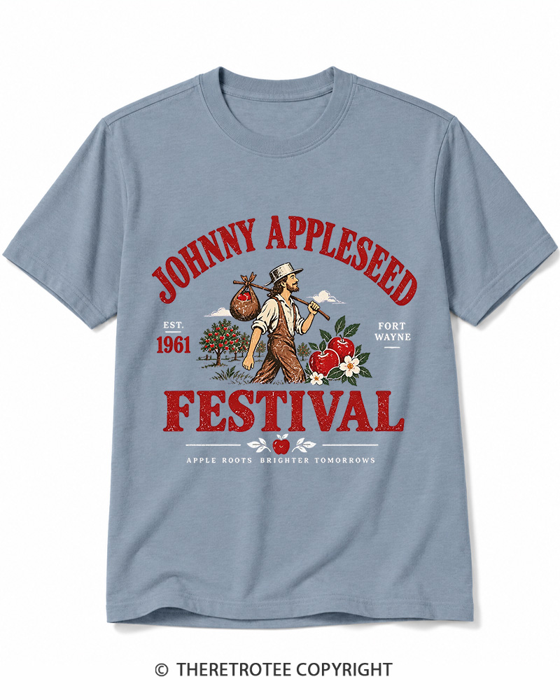 TheRetroTee 1961 Johnny Appleseed Festival Cotton T-Shirt