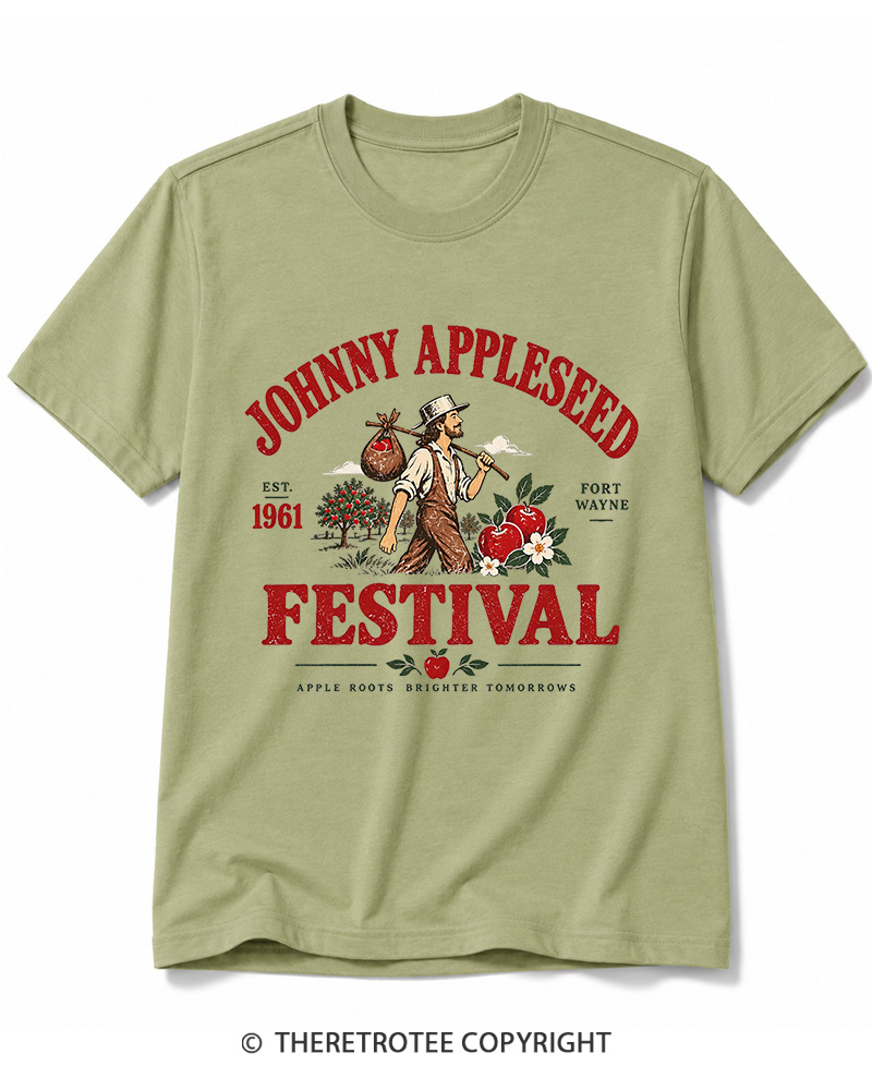 TheRetroTee 1961 Johnny Appleseed Festival Cotton T-Shirt